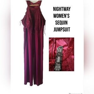 Jumpsuit NW Woman Burgundy Size 16w